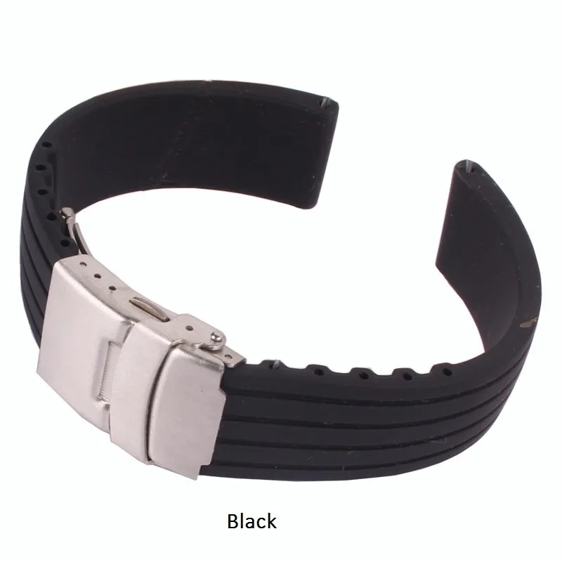 Buy 2 get 10% off) New fashion Silicone Rubber 18/20/22/24mm Solid Red/Black/brown Watch Army Military watchbands Strap Bands