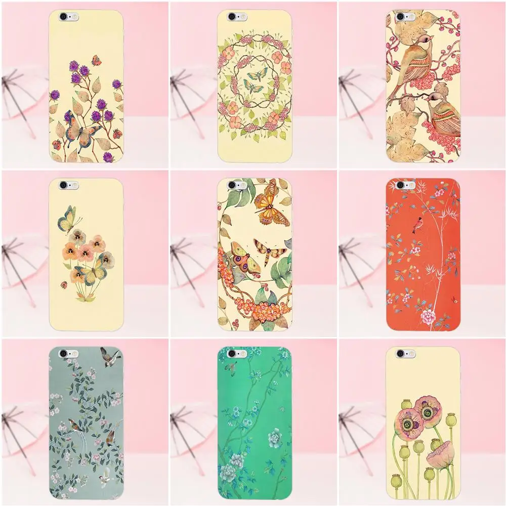 

Soft Mobile Cases Covers For Sony Xperia Z Z1 Z2 Z3 Z4 Z5 compact Mini M2 M4 M5 T3 E3 XA Simple Art Chinese Painting Flower Bird