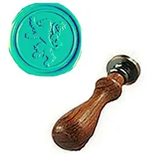 Mdlg Винтаж Лев Пользовательские изображение логотипа свадебные приглашения Воск уплотнительное штамп палисандр ручки комплект