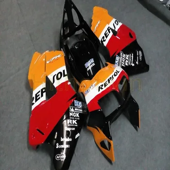 

Custom motorcycle ABS Fairing for VFR800 1998 1999 2000 2001 VFR 800 98-01+Botls+red orange M2