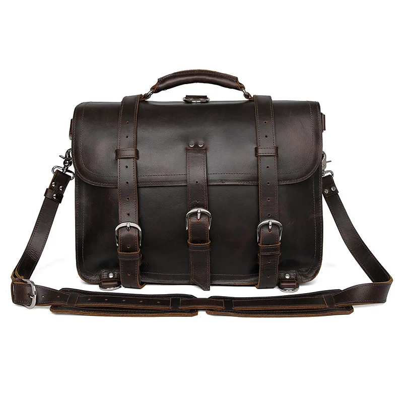 Мужской офисный портфель, толстый прочный, коровья кожа, Юнайтед дизайн, большой, для путешествий, 17 дюймов, для ноутбука, на плечо, через плечо, Tote, сумки, сумки