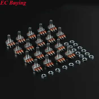 

18Pcs Single Potentiometer Assortment Kit B500K B100K B50K B20K B10K B5K B2K B1K B1M 100K 10K 1K 20K 500K 50K 5K for Arduino