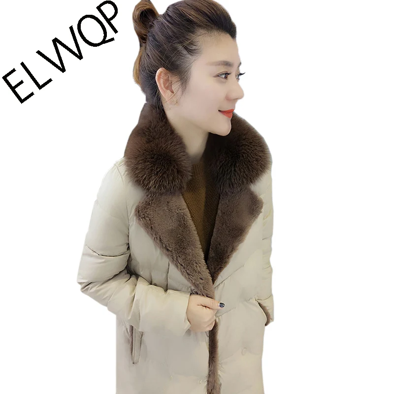 luxury 2018 New Fox Large Fur Collar Winter Jacket Women Coat Female Fashion European Style 90% White Duck Down Parka LF841