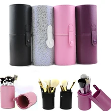 Travel PU Leather Cosmetic Brush Pen Holder Storage Makeup Empty Holder Box Make Up Artist Bag Tools 4Colors hot sale pu leather travel cosmetic brushes pen holder storage empty holder makeup artist bag brushes organizer make up tools
