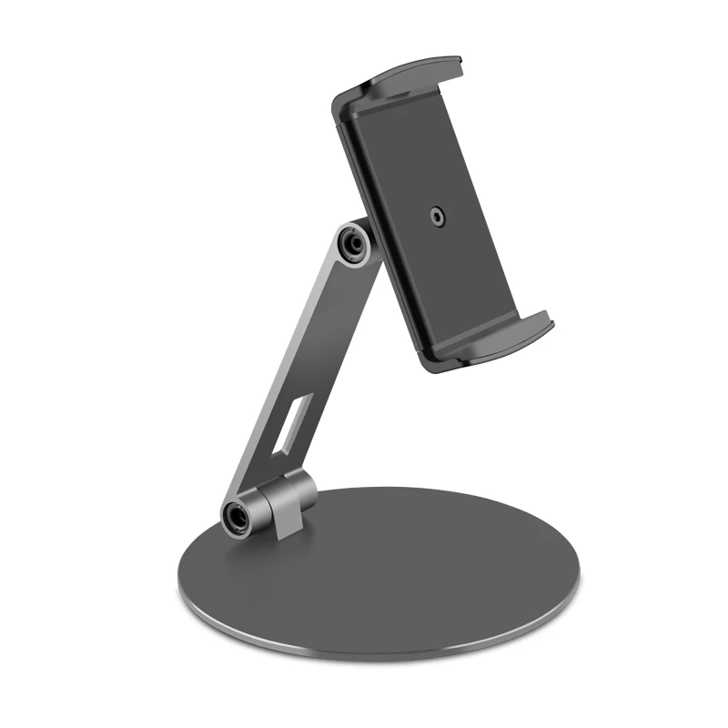 Смартфон Подставка для планшета база 360 Вращение алюминиевый настольный держатель Поддержка 3,5-6," смартфон для iPad Pro Air Mini 7-14" - Цвет: Серый