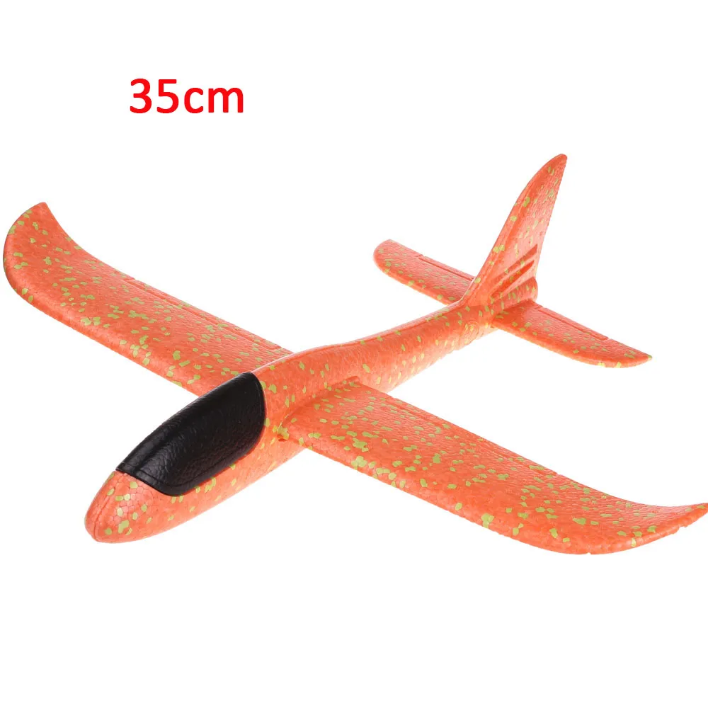 Детская игрушка самолет пена ручной бросок самолет планер игрушки DIY Самолеты Самолет летающий самолет игрушка игры на открытом воздухе игрушки для мальчиков и девочек - Цвет: 35cm-Orange