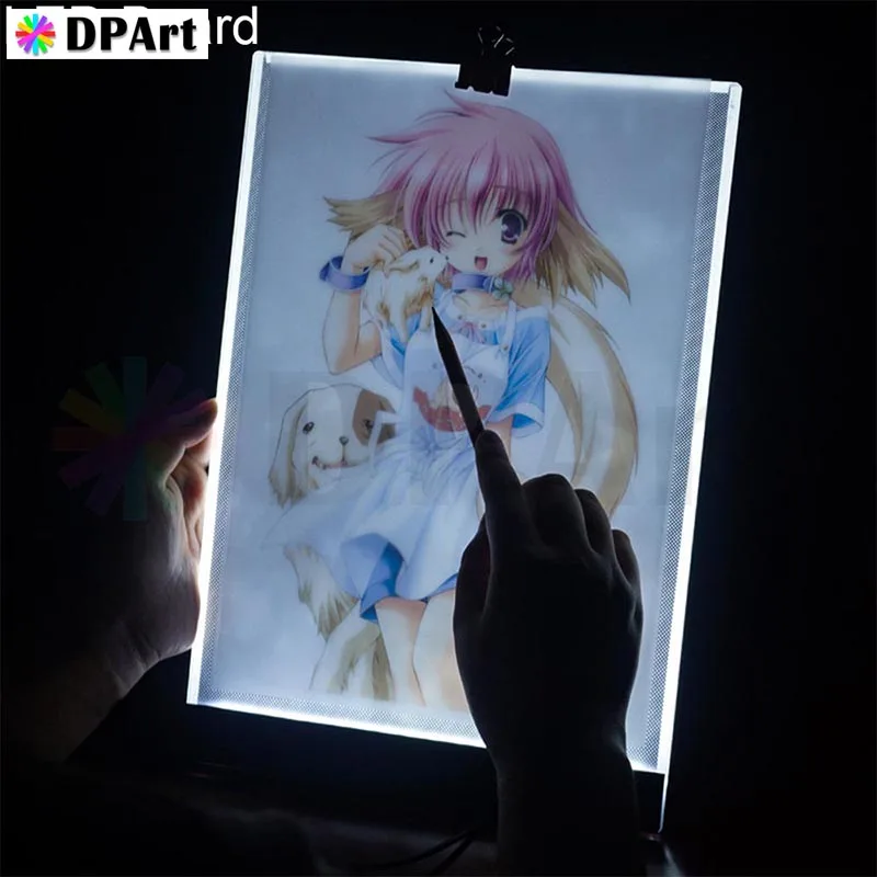 Online Tablero LED A4 mesa de copia ultradelgada 3,5mm pintura de diamante Universal Daimond cuadro tablero herramientas almohadilla de dibujo accesorio M514