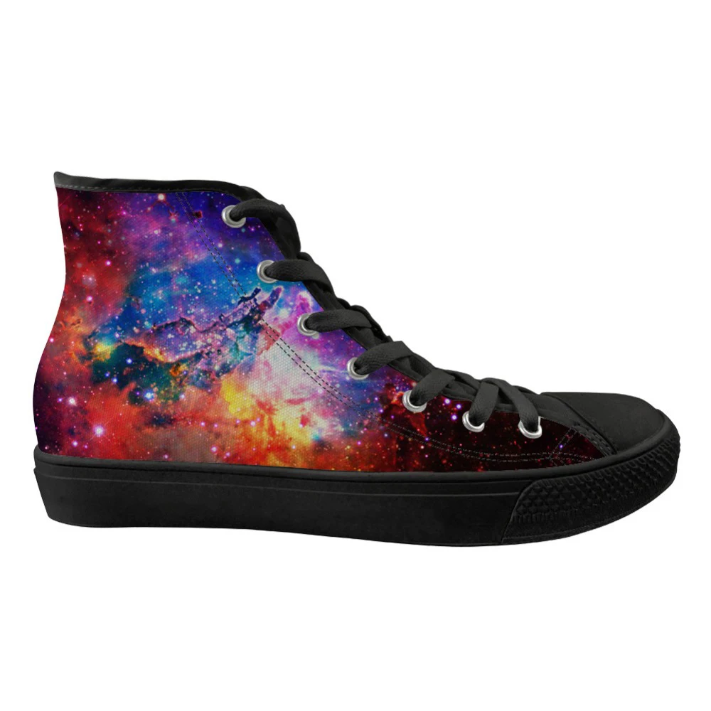 

Customized Men Casual Galaxy Canvas Shoes Lace Up Man High Top Vulcanize Shoes Superstar Spring/Autumn Flat Sneakers Zapatos De