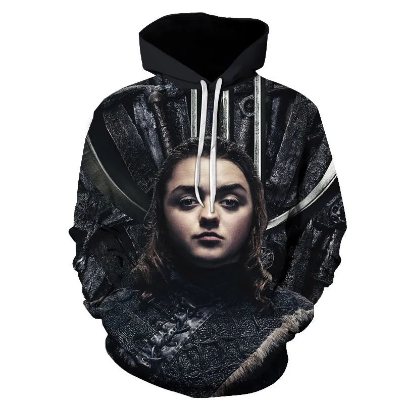 

Game Of Thrones House Stark/Targaryen/Lannister Raglan Hoodies Men 2019 Night King & Dragon Jackets Men's Sweatshirts 3D print