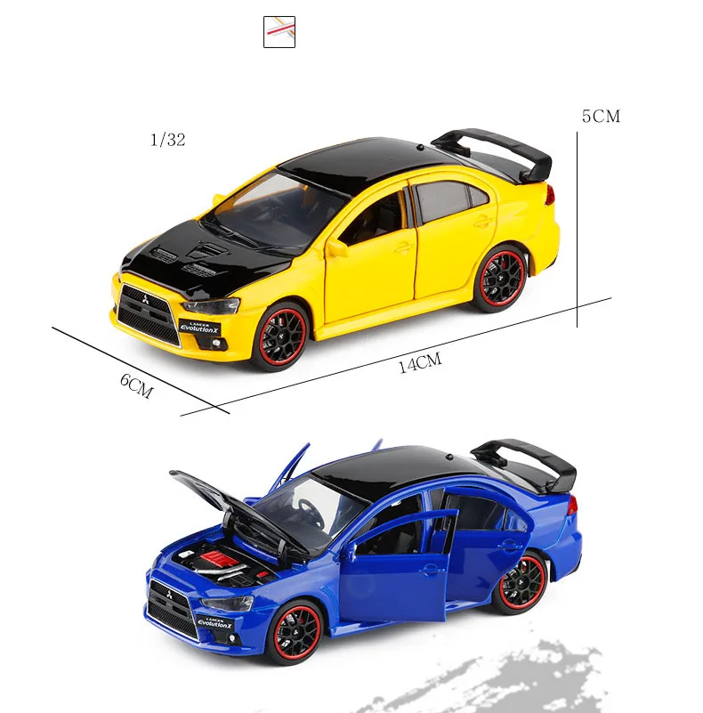 1/32 LANCER EVO X Моделирование игрушки модель машины из сплава Детские игрушки Подлинная Лицензия коллекция военный внедорожный автомобиль