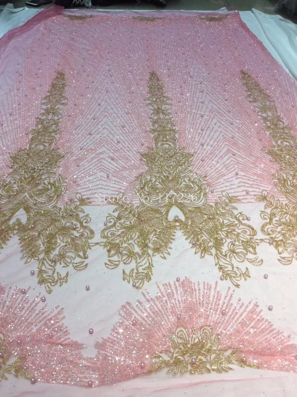 High quality glitter Mesh African Tulle lace fabric New Design JRB-101905 French Lace with glued | Дом и сад