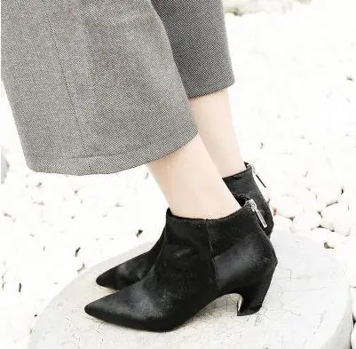 leopard low heel ankle boots