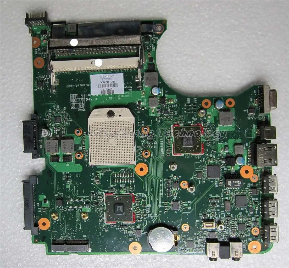 SHELI laptop Motherboard For hp compaq cq 615 cq 515 538391-001 for AMD cpu with integrated graphics card