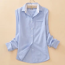 2016 spring autumn fashion women Cherry pocket Blouses Ladies Turn Down Collar Feminino Shirt casual brand blouse Feminino tops