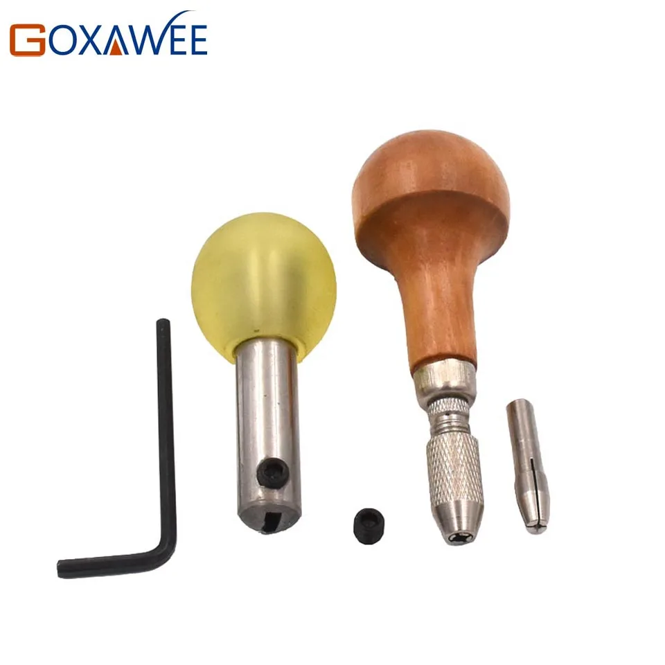 

GOXAWEE Wooden Knob Mushroom Shape Small Wooden Knob+Universal Handle Chuck Mandrel Jewelry Graver Wood Handle Hand Tool Parts