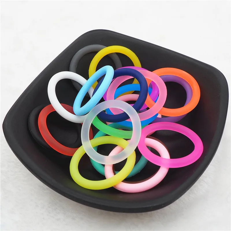 Chenkai 10pcs BPA free silicone adapter O rings DIY Baby NUK MAM Pacifier Dummy Nursing Pendant Toy 20 color