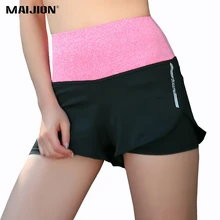Maijion 2 в 1 Для женщин спортивные Фитнес Краткости йоги Высокая Талия быстросохнущая тренировки спортивные Шорты сжатия тренажерный зал короткие штаны