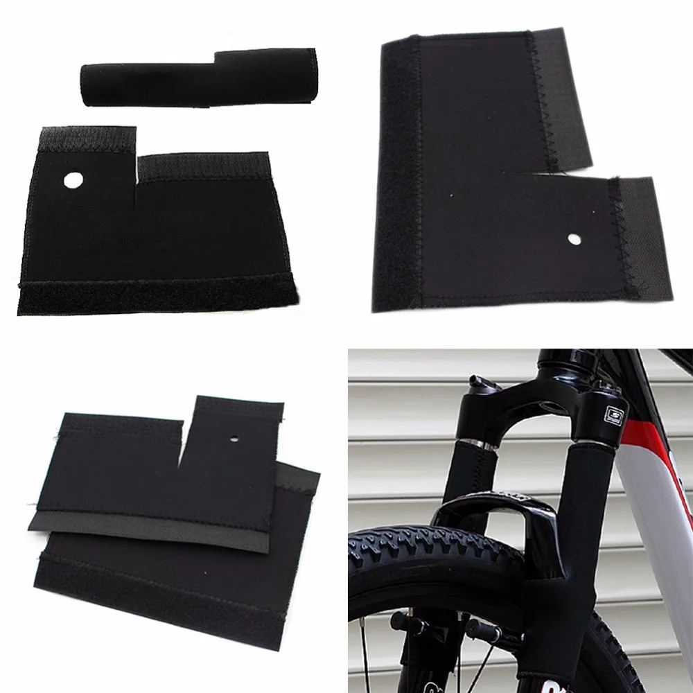 1 пара новая Черная защитная накладка для велосипедной цепи для велоспорта, горного велосипеда, передняя вилка, защитная накладка