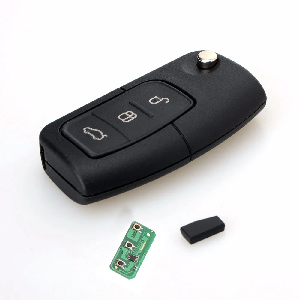 

Car Keys Replacement Keyless Entry Remote Key Fob 3 Button 433MHz With Chip 4D63 For Ford Focus Monde
