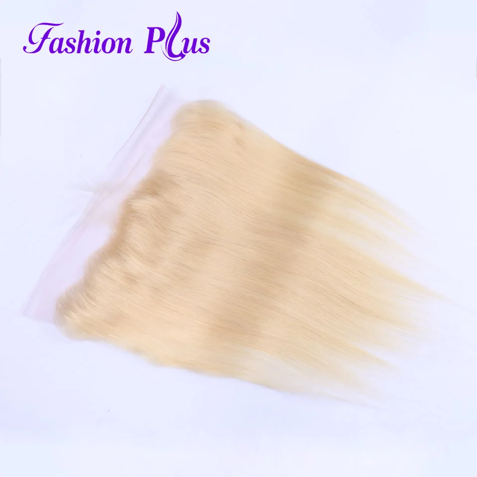 Мода плюс 613 блондинка прямые бразильские волосы переплетения натуральные волосы Связки с синтетическое закрытие волос 3 шт. волосы remy 13x4
