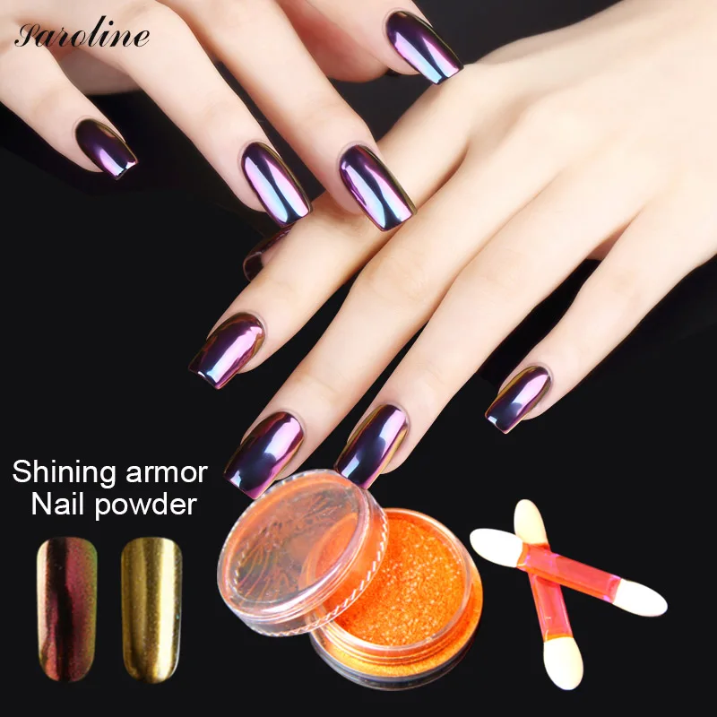 

Saroline Art Tips Decoration Pigment Glitter Vtirka Dust DIY Nail Glitters Nail Shinning Chrome Magic Mirror Powder Metal Nail
