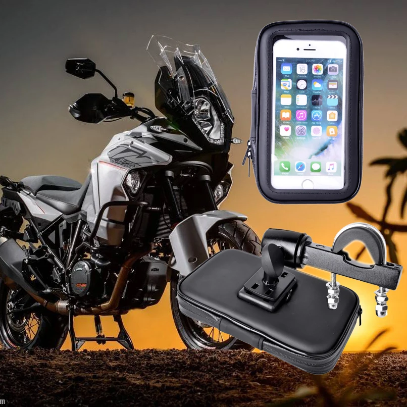 2018 de La Motocicleta Impermeable GPS Soporte Soporte soporte para iPhone5 6 7 Plus Bolsa de Moto de Bicicletas Soporte para Teléfono Suporte Celular