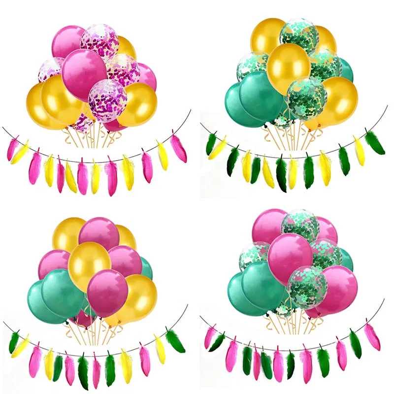 16Pcs 12inch Metallic Colors Latex Balloons Confetti Air Inflatable Ball For Birthday Wedding Party Balloon Supplies | Дом и сад