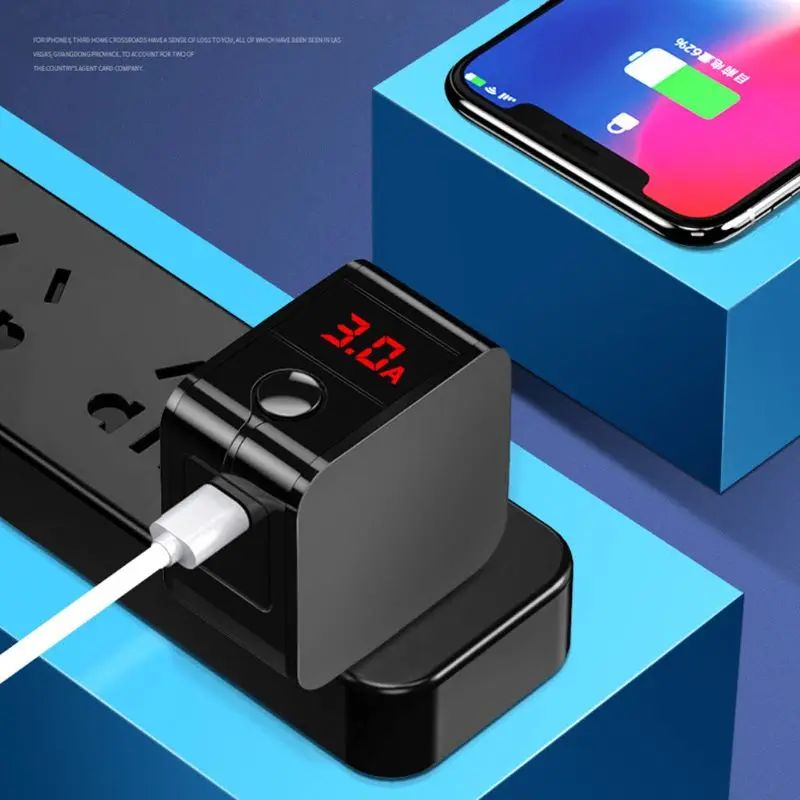 Адаптер питания 18 Вт мобильный телефон быстрое зарядное устройство с дисплеем напряжения тока для iPhone ipad samsung Xiaomi huawei смартфон планшет