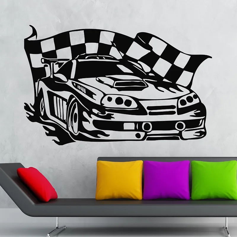 Piston Skull Interior Wall Sticker Decal vinyl decor drag car man cave garage