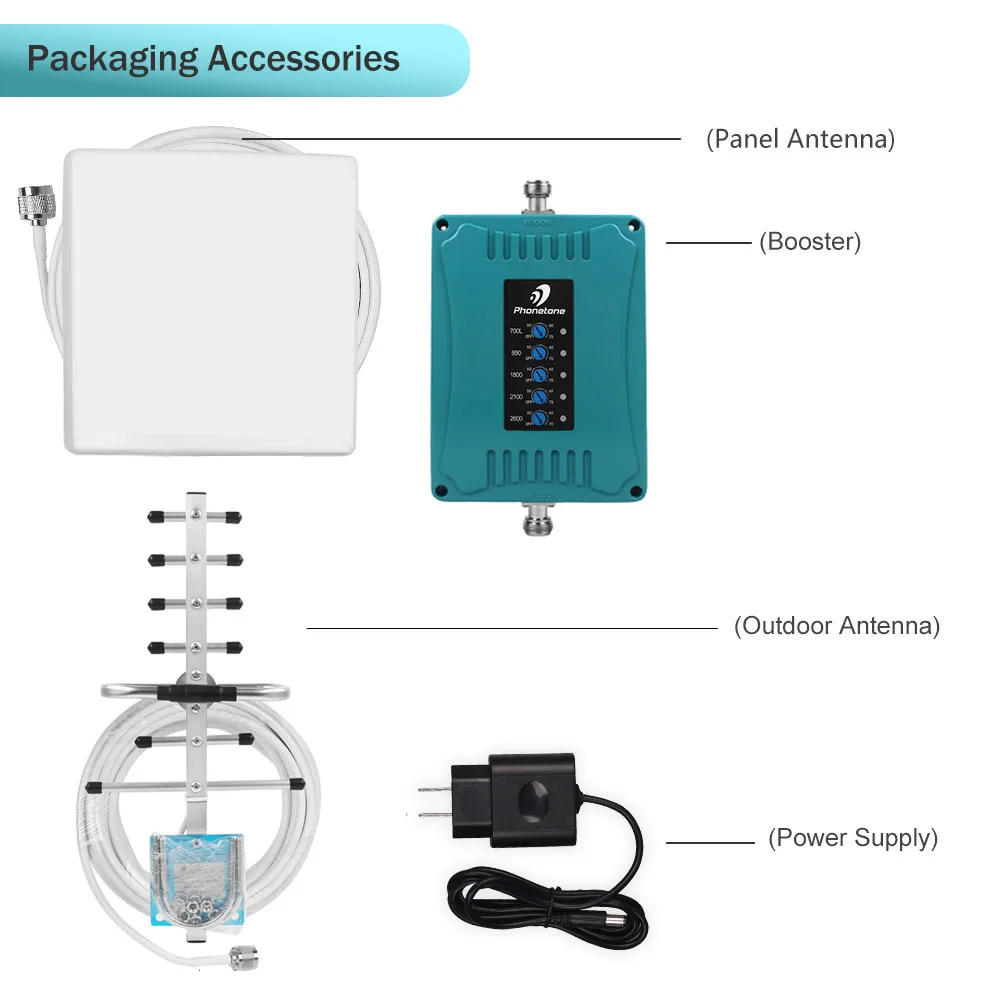 2G 3G 4G Amplifier LTE 2600/1800/700/850/2100 MHz