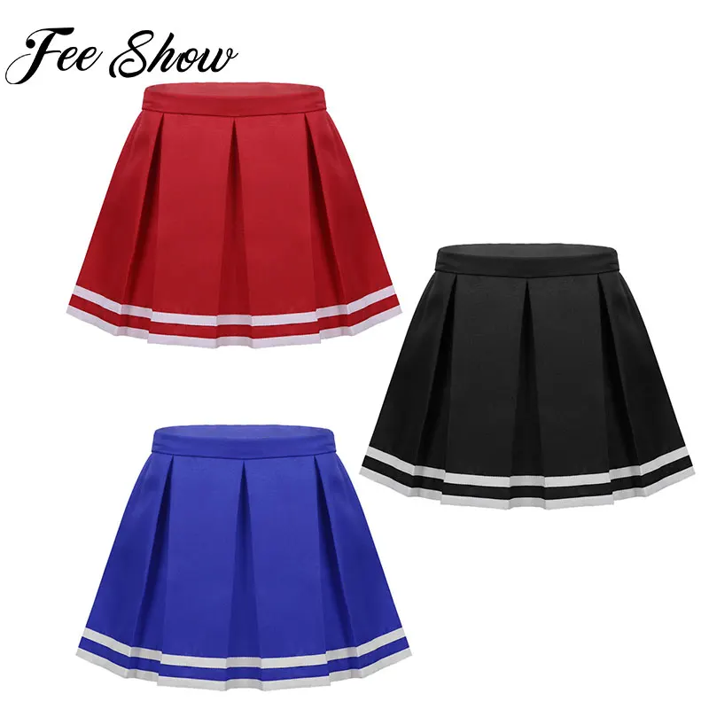 

Kids Girls School Uniform Costumes Child Teen Girls Side Zipper Closure Pleated Skirts Student Skirt Dance Class