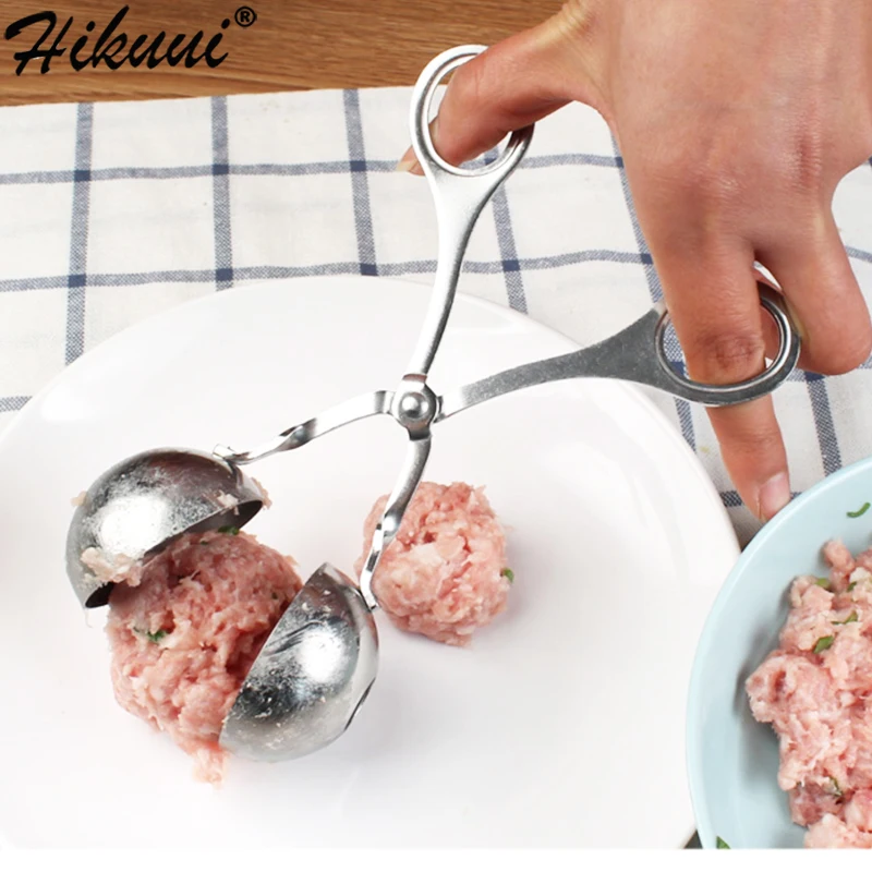 2 Size Stainless Steel Meatball Maker Meat Clip Profession Beef Chicken Fish Meat Ball Maker Cooking Meat Tool  Kitchen Gadget 6