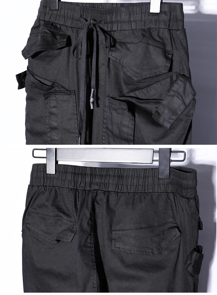 Новейшая мода мульти-карман уличная пот брюки хип-хоп лента мужской штаны для пробежек в повседневном стиле Прямая доставка ABZ209