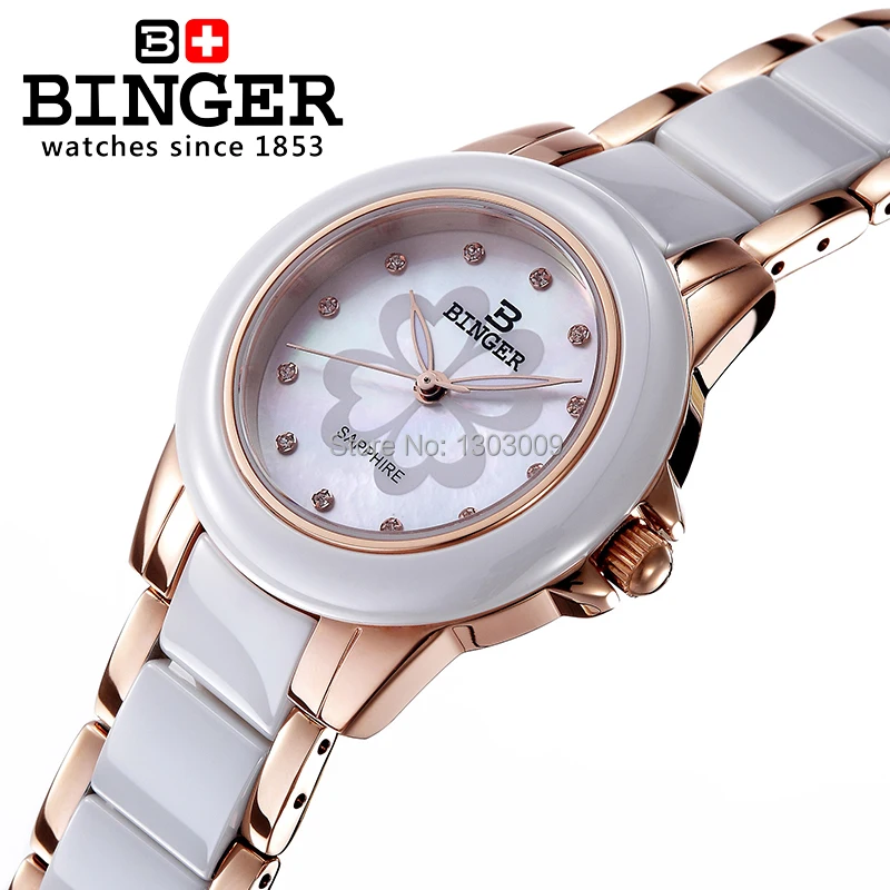 Модные оригинальные launch Miss BINGER женские часы женские керамические часы женские брендовые роскошные часы с браслетом из розового золота montre femme