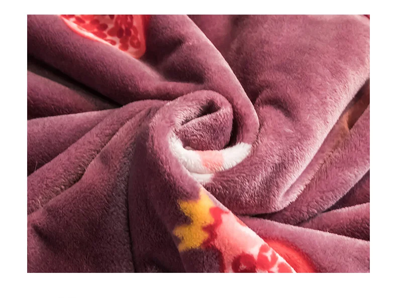 Pomegranate High quality Thicken plush bedspread blanket 200x230cm High Density Super Soft Flannel Blanket for the sofa/Bed/Car