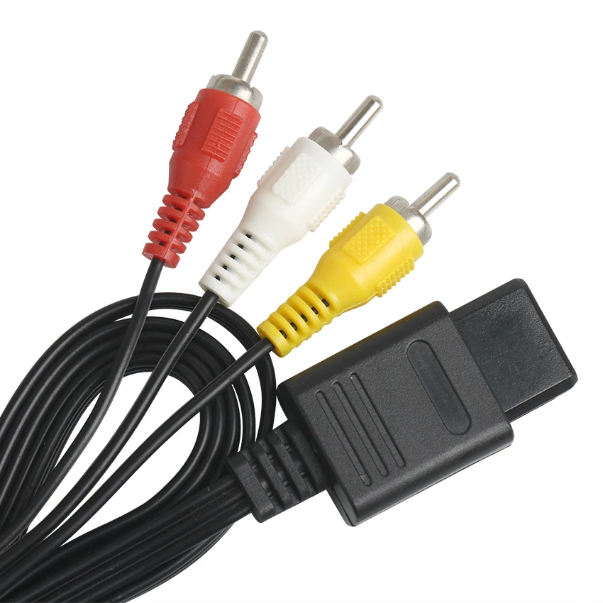 

1.8M/ 6FT AV TV RCA Video Cord Cable for Nintend N64/64 Game Cable for SNES Game Cube 10pcs/lots