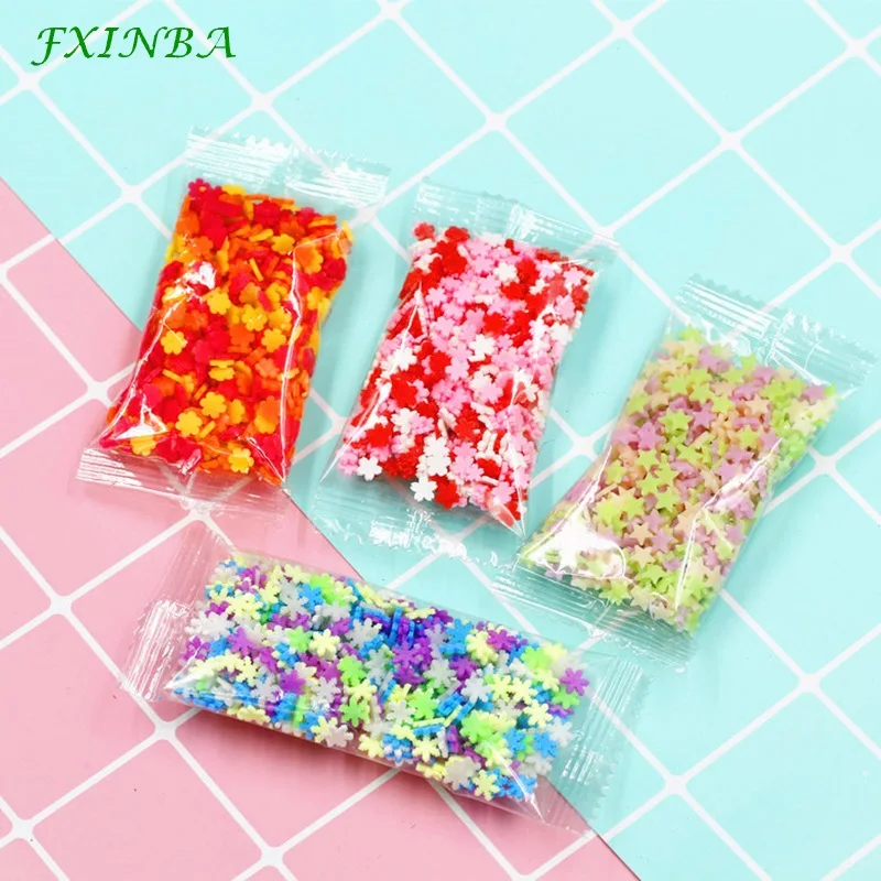 FXINBA 10 г Fimo Ломтики поддельные брызги торт украшение для слизи DIY конфеты игрушки в виде десерта пушистые слимы поставки грязи глина дополнение