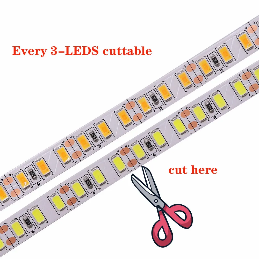 DC12V Светодиодный светильник SMD 5730 светодиодный ленточный светильник 120 светодиодный s/m гибкая неводонепроницаемая Диодная лента украшение для дома 1 м 2 м 5 м