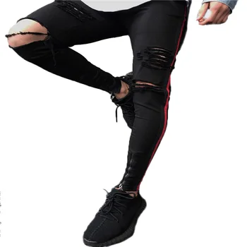 

Men HIP HOP Skinny Motorcycle Denim Pants Ankle Zipper Designer Black Jeans Mens Pantalones Vaqueros Hombre Biker Jeans Men