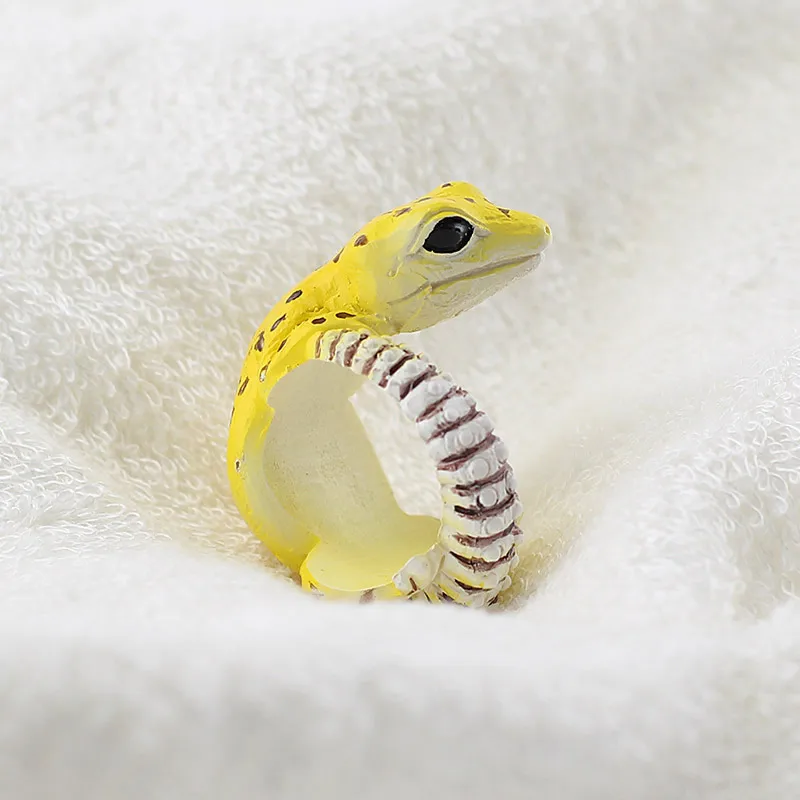 

Punk Men Women Hot Sale Lovely Animal Jewelry 3D Cute Cartoon Dog Gecko Rabbit Squirrel Open-end Wrap Adjustale Rings Boy Girl