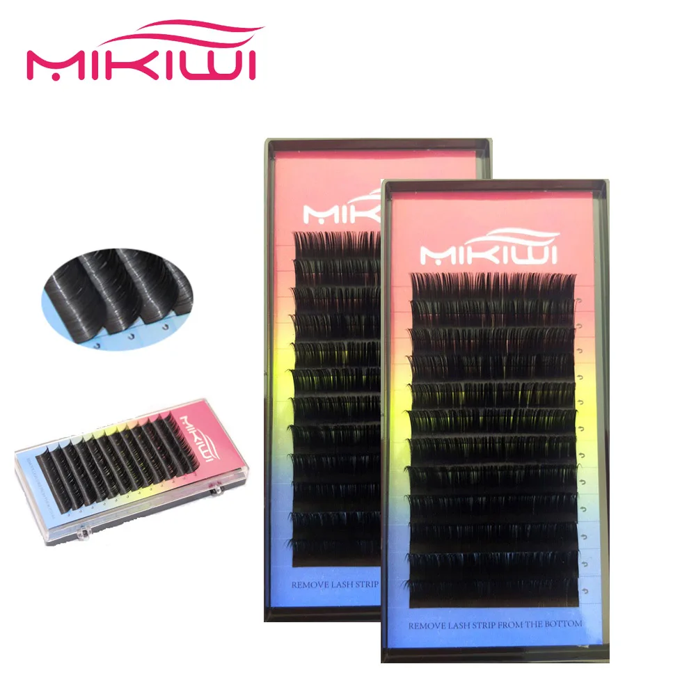 

Beauty false lashes 0.20mm thickness c d Curl individual mink eyelashes thick lashes korean eyelashes mikiwi lashes Extension