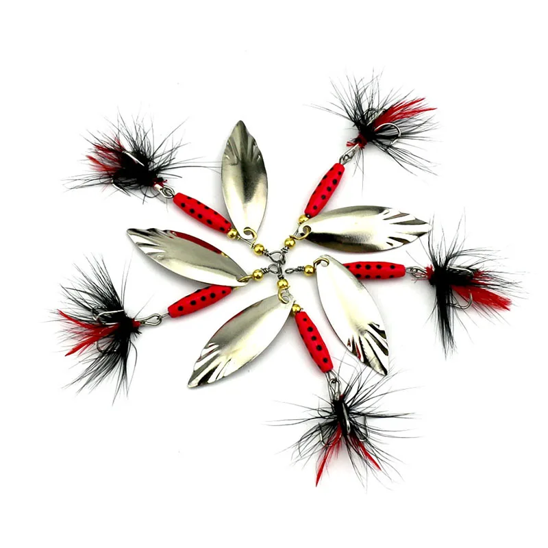 50pcs 7cm 8.4g Metal Trolling Spinner Spoon Fishing Lure Wobbler Pike