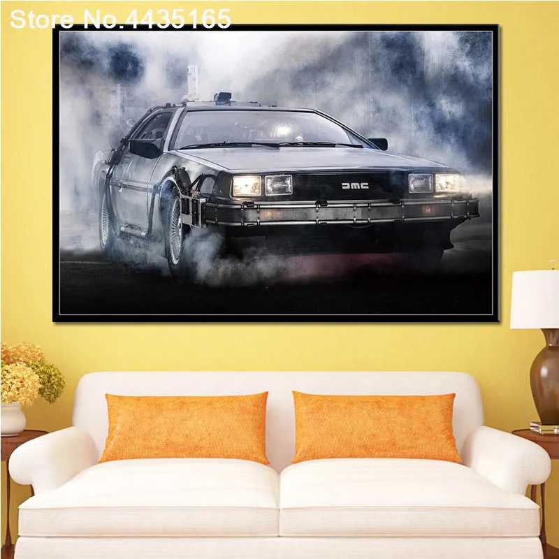Назад в будущее фильм плакат автомобиль DeLorean DMC декоративная настенная живопись на холсте плакаты и принты для комнаты домашний декор