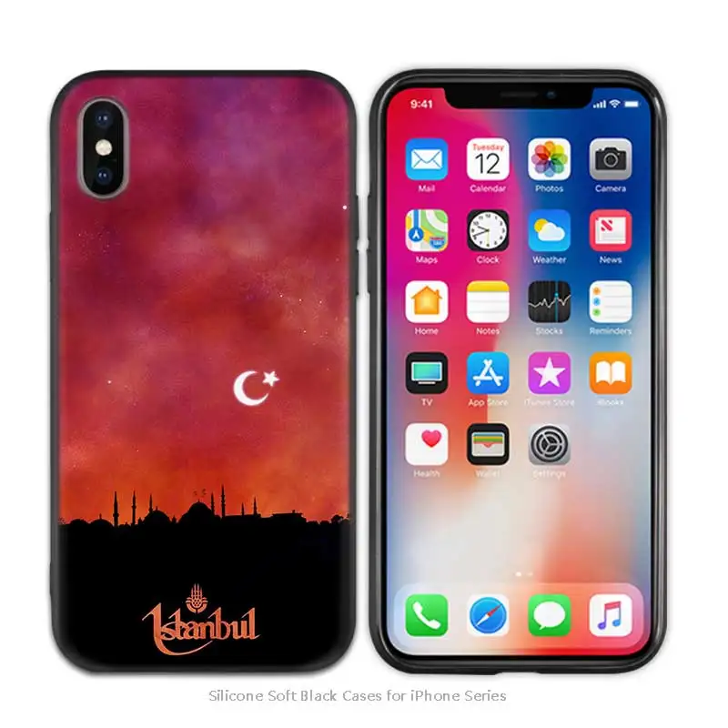 Turkey Turkish Flag Black Scrub Anti-knock TPU Silicone Case Cover for iPhone X XS XR XS 11 11Pro Max 7 8 6 6S 5 5S SE Plus - Цвет: A021