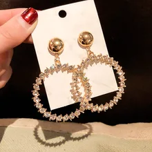 Блестящие боковые новые женские модные брендовые ювелирные изделия простые круглые серьги-гвоздики для женщин подарок элегантные Кристальные сережки