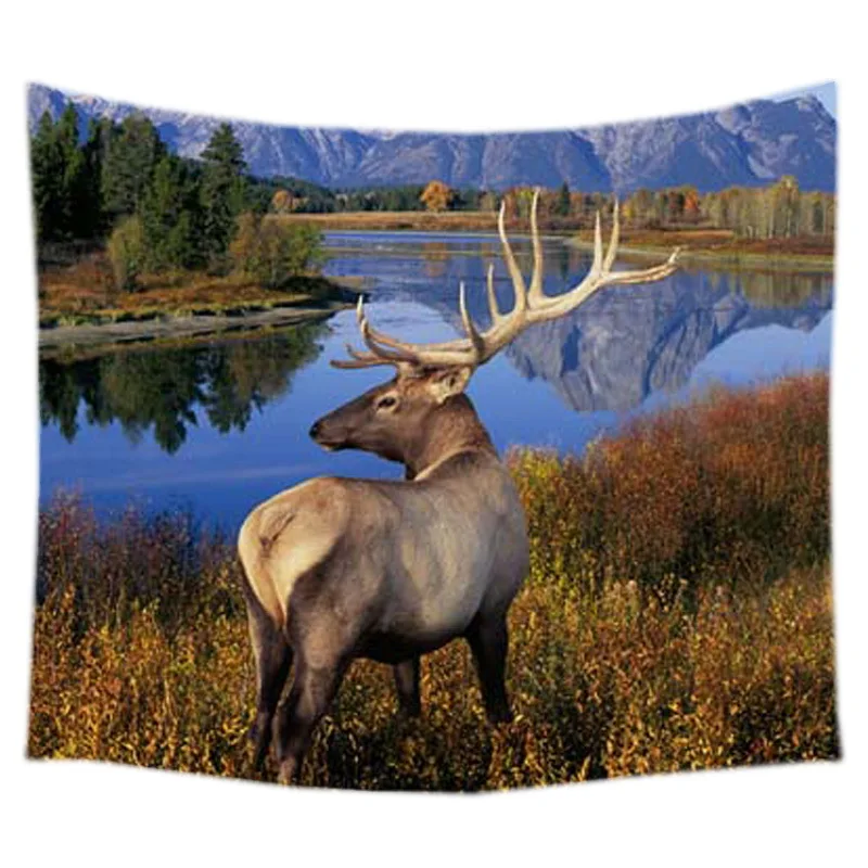 Настенный Гобелен североамериканский Moose индивидуальное покрывало на кровать в
