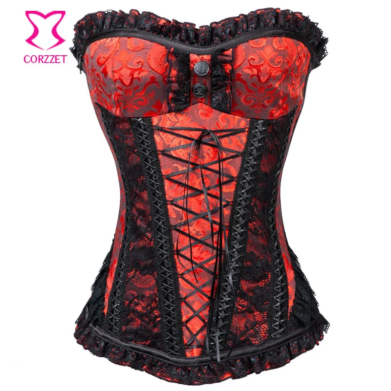 Черный стимпанк корсет юбка в стиле бурлеск платье готическая одежда корсеты и