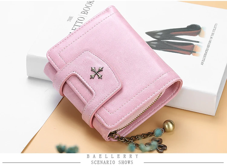 Leather Wallet Womens Fashion Flower Pendant Zipper Coin Bag Hasp Card Holder Lady Purse Wallet Purse Women Carteira Feminina