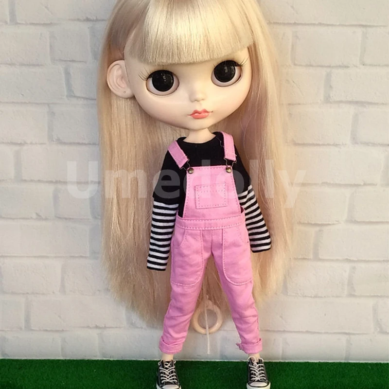 1 шт., модная одежда Blyth Doll, футболки, Комбинезоны для 1/6 BJD, Azone S, OB24, Одежда для куклы-Барби, комбинезон, аксессуары