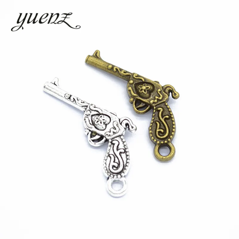 

YuenZ 3pcs Antique Silver color pistol Charms Pendants for Bracelet Necklace DIY Jewelry Making Finding Accessories 42*25.5mmM27